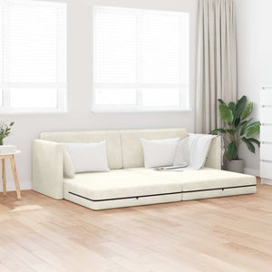 vidaXL Canapé-lit de sol crème 213 x 70 x 77 cm Velours