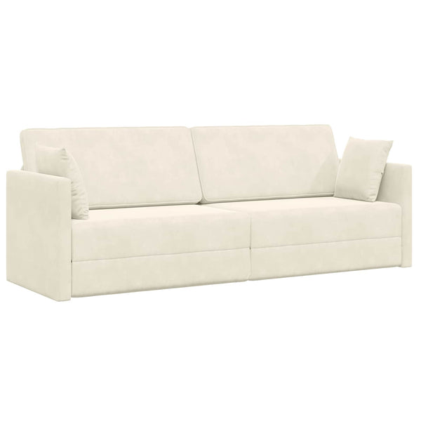 vidaXL Canapé-lit de sol crème 213 x 70 x 77 cm Velours