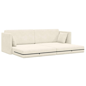 vidaXL Canapé-lit de sol crème 213 x 70 x 77 cm Velours