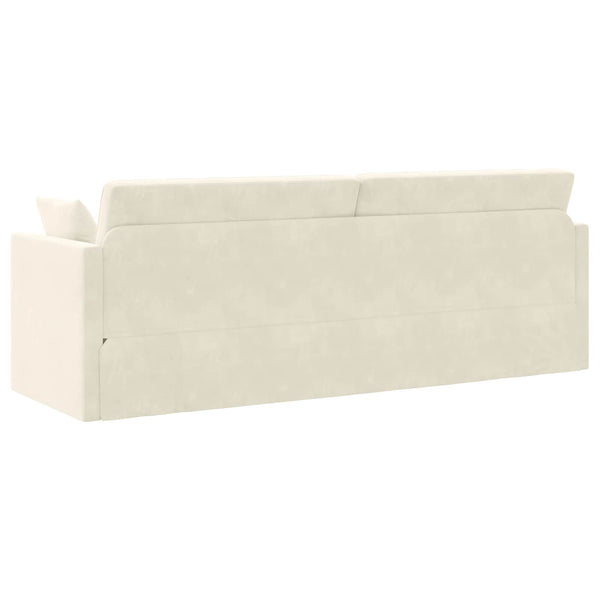 vidaXL Canapé-lit de sol crème 213 x 70 x 77 cm Velours