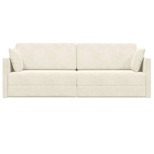 vidaXL Canapé-lit de sol crème 213 x 70 x 77 cm Velours