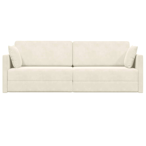 vidaXL Canapé-lit de sol crème 213 x 70 x 77 cm Velours