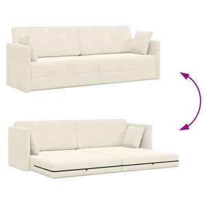 vidaXL Canapé-lit de sol crème 213 x 70 x 77 cm Velours
