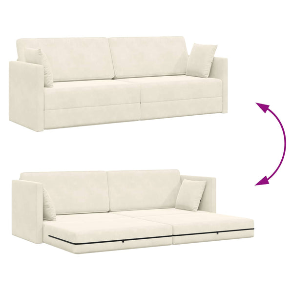vidaXL Canapé-lit de sol crème 213 x 70 x 77 cm Velours