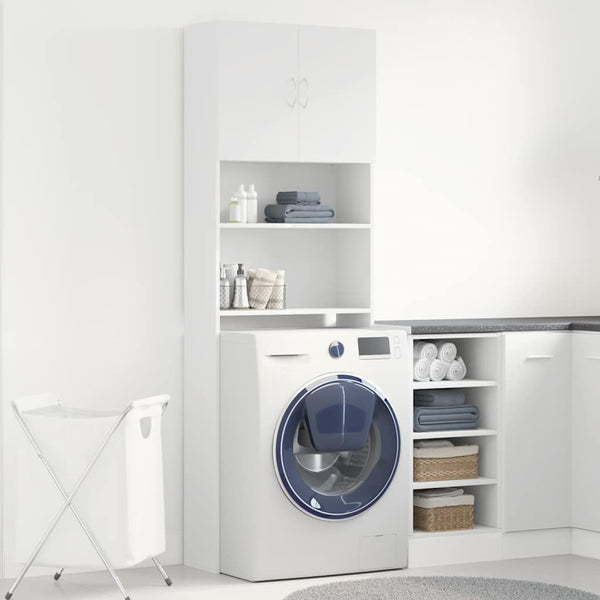 Waschmaschinenschrank Weiß 64x24x190 cm