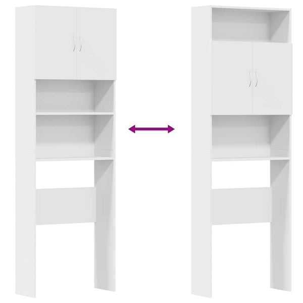 Waschmaschinenschrank Weiß 64x24x190 cm