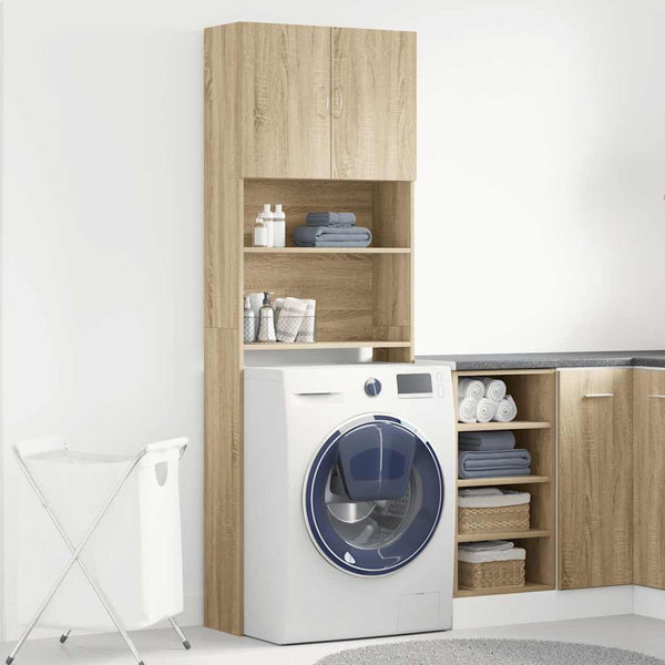 Waschmaschinenregal Sonoma-Eiche 64x24x190 cm