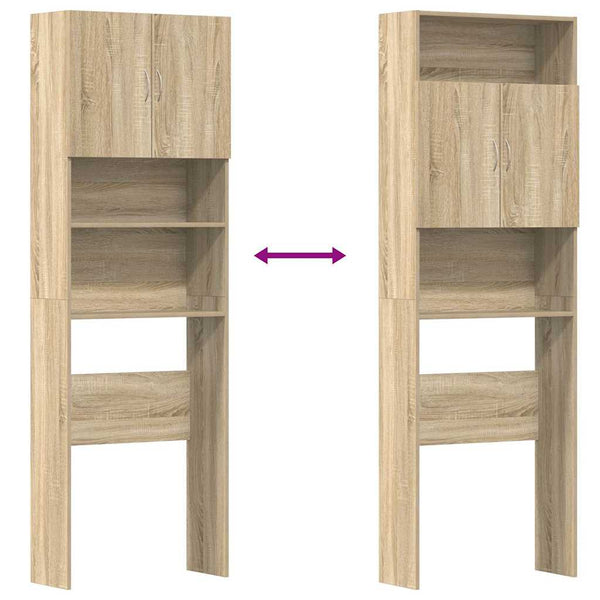 Waschmaschinenregal Sonoma-Eiche 64x24x190 cm