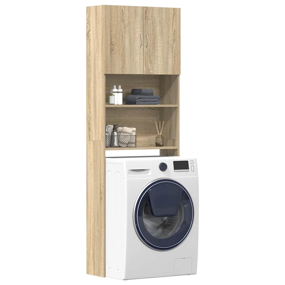 vidaXL Washing Machine Rack Sonoma Oak 64x24x190 cm Engineered Wood