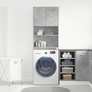 Waschmaschinenschrank Betongrau 64x24x190 cm