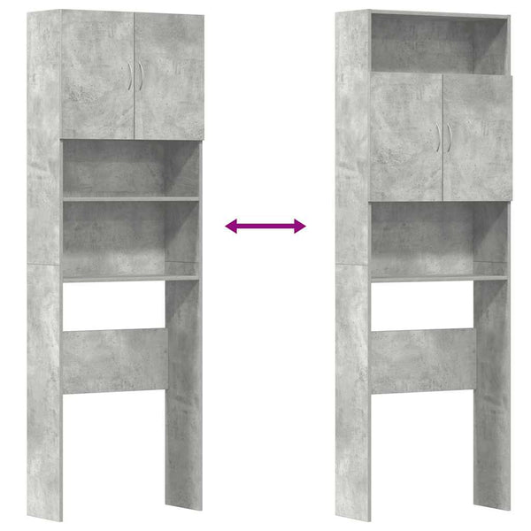 Waschmaschinenschrank Betongrau 64x24x190 cm