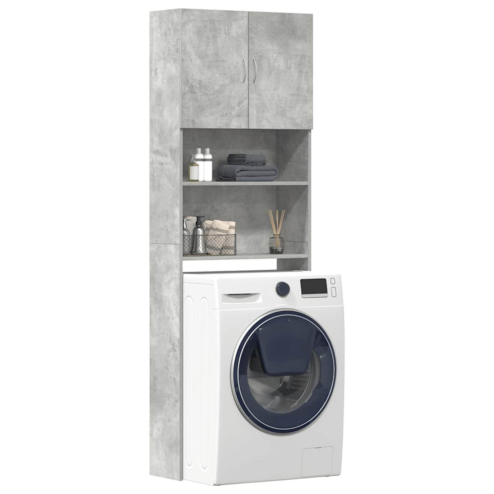 Waschmaschinenschrank Betongrau 64x24x190 cm