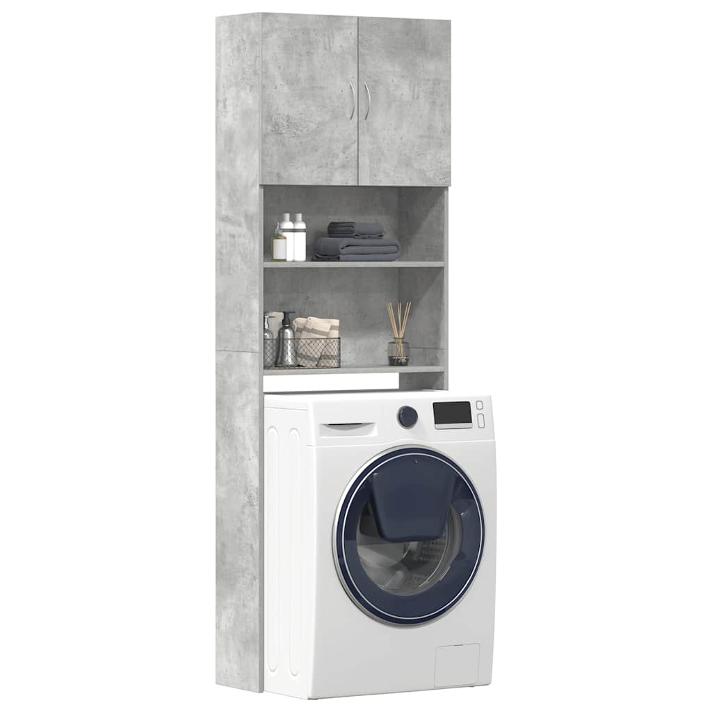 Waschmaschinenschrank Betongrau 64x24x190 cm