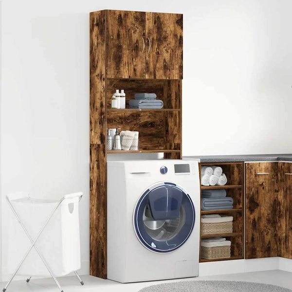 Waschmaschinenschrank Räuchereiche 64x24x190 cm