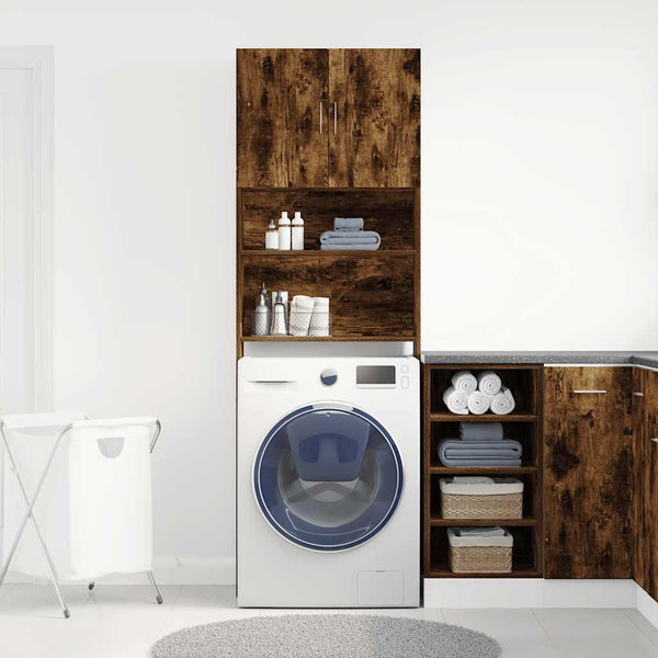 Waschmaschinenschrank Räuchereiche 64x24x190 cm