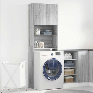Waschmaschinenschrank Grau Sonoma 64x24x190 cm