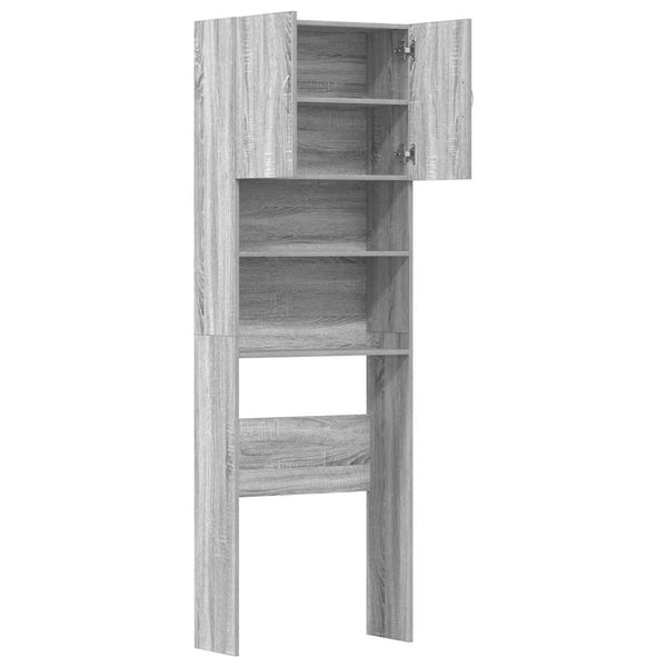 Waschmaschinenschrank Grau Sonoma 64x24x190 cm