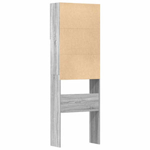 Waschmaschinenschrank Grau Sonoma 64x24x190 cm