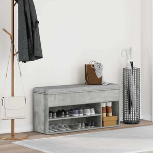 Schuhbank Betongrau 102 cm