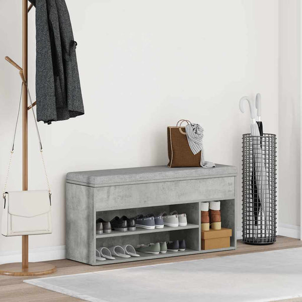 Schuhbank Betongrau 102 cm