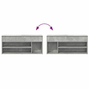 Schuhbank Betongrau 102 cm