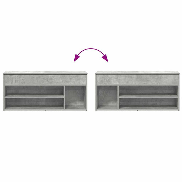 Schuhbank Betongrau 102 cm
