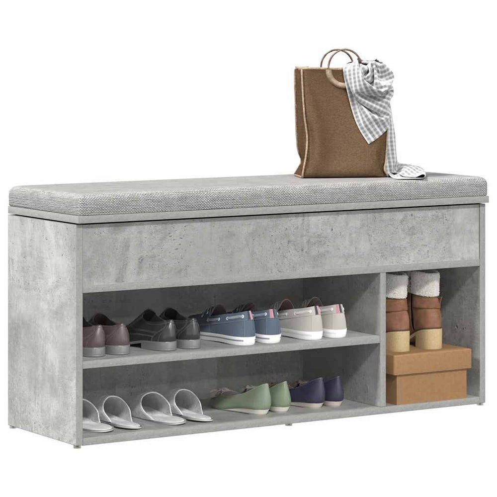 Schuhbank Betongrau 102 cm