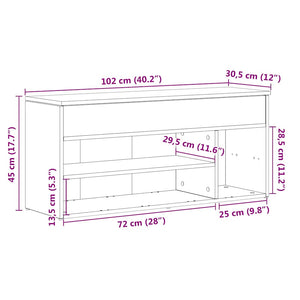 Schuhbank Räuchereiche 102 cm