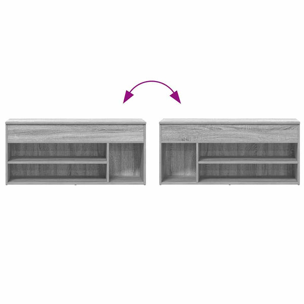 Schuhbank Grau Sonoma 102 cm