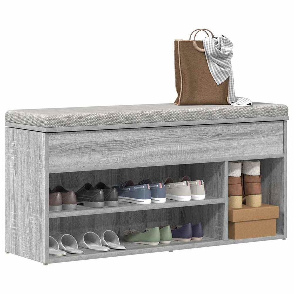 Schuhbank Grau Sonoma 102 cm
