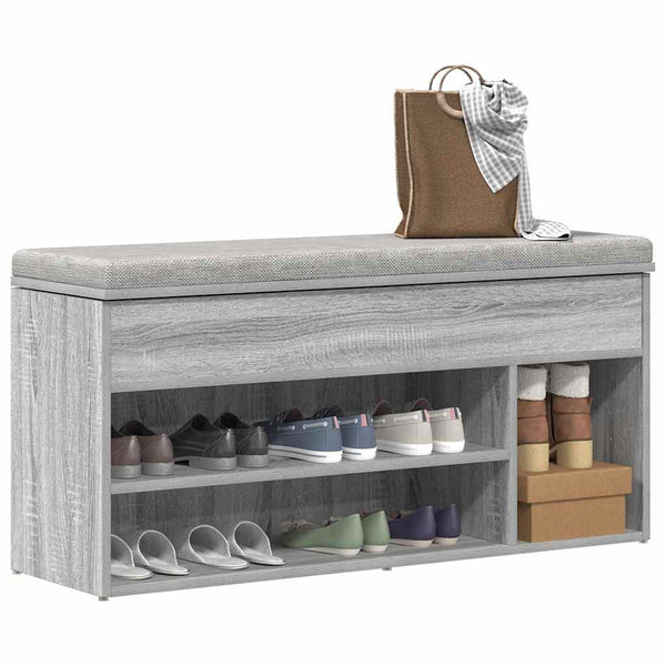 Schuhbank Grau Sonoma 102 cm