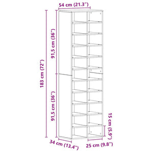 Schuhschrank Altholz-Optik, 183cm hoch