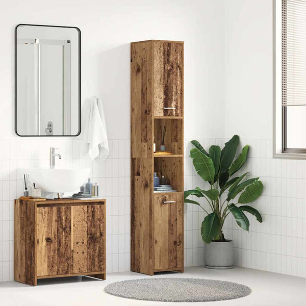 Badschrank Altholz-Optik, 30x183,5 cm