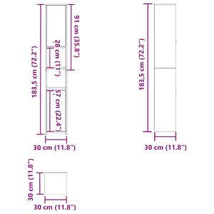 Badschrank Altholz-Optik, 30x183,5 cm
