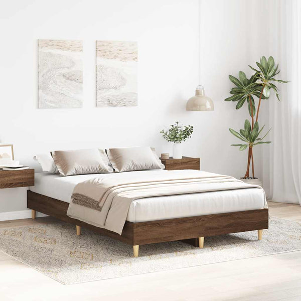 Bettgestell 120x200 cm Braun Eichen-Optik