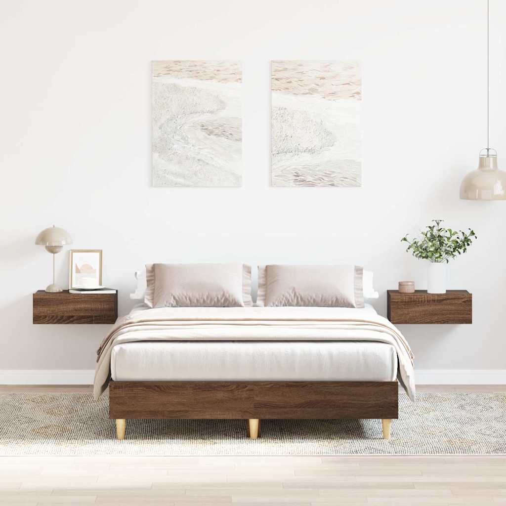 Bettgestell 120x200 cm Braun Eichen-Optik