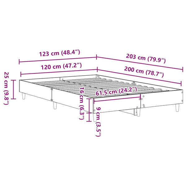 Bettgestell 120x200 cm Artisan Eiche