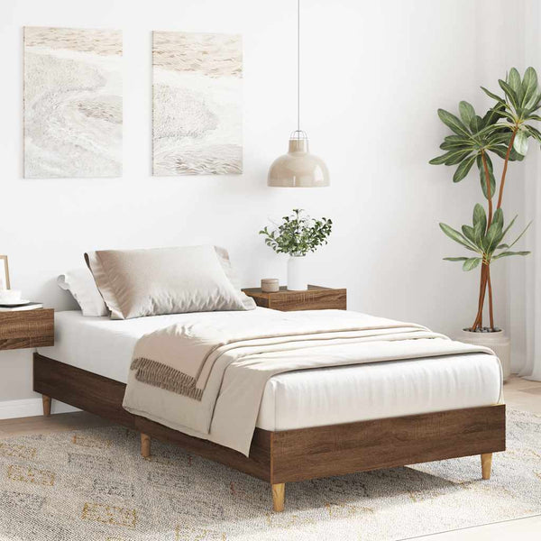 Bettgestell 90x200 cm Braun Eichen-Optik
