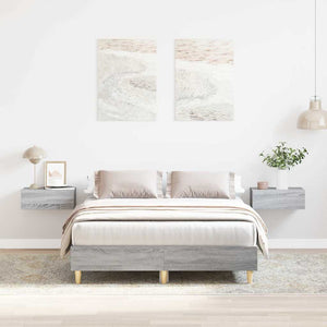 vidaXL Cadre de lit sans matelas Gris Chêne Sonoma 140x190 cm Aggloméré