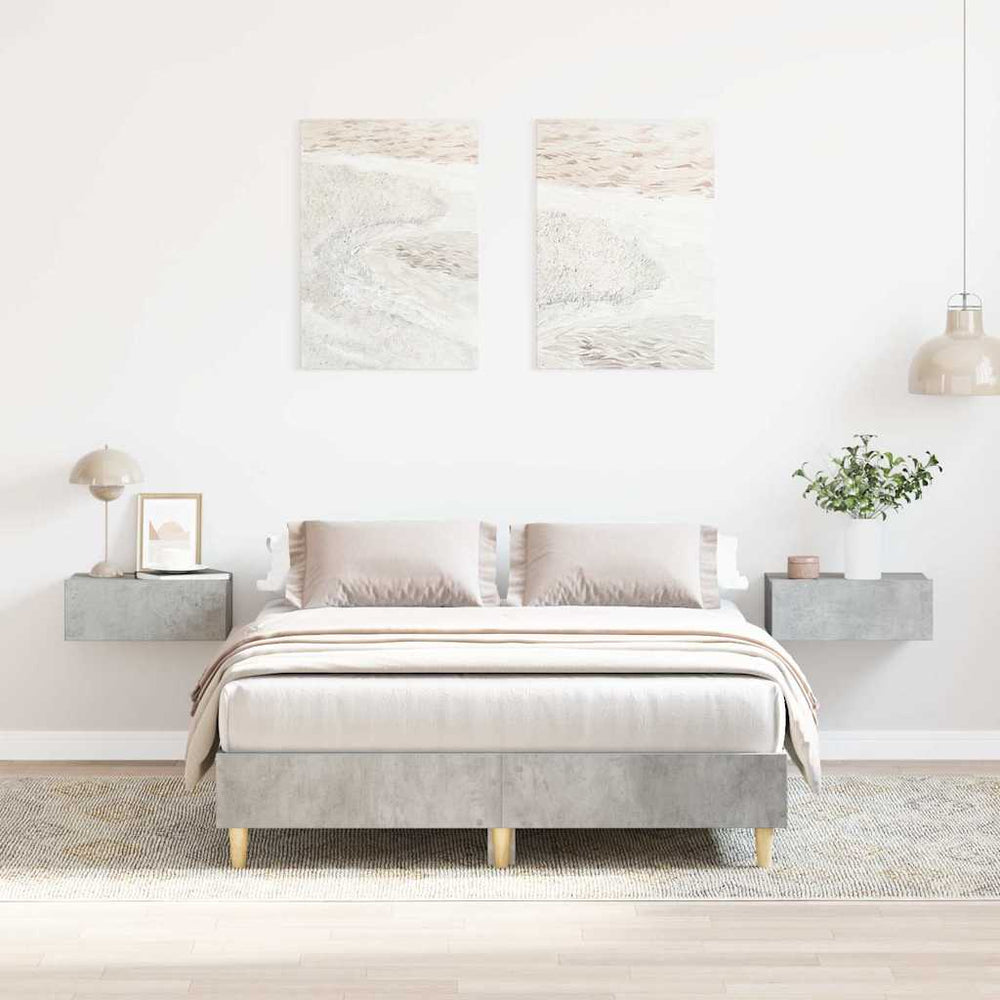 Bettgestell Betongrau 135x190 cm