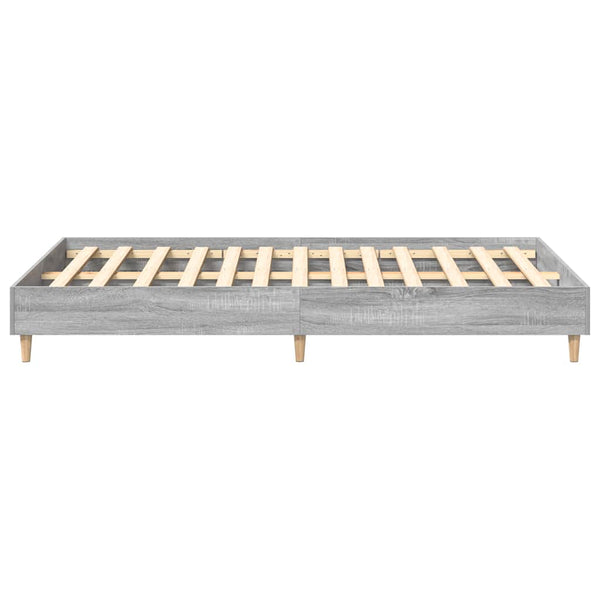 Bettgestell 135x190 cm Grau Sonoma
