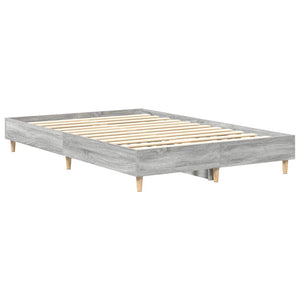 Bettgestell 135x190 cm Grau Sonoma