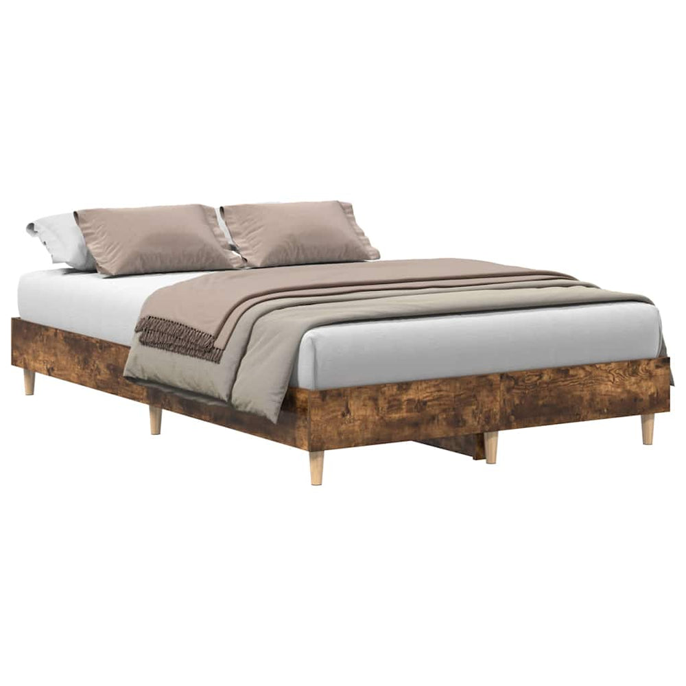 vidaXL Cadre de lit sans matelas chêne fumé 120x190 cm Aggloméré