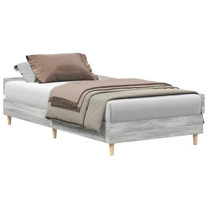 Bettgestell 90x190 cm Grau Sonoma