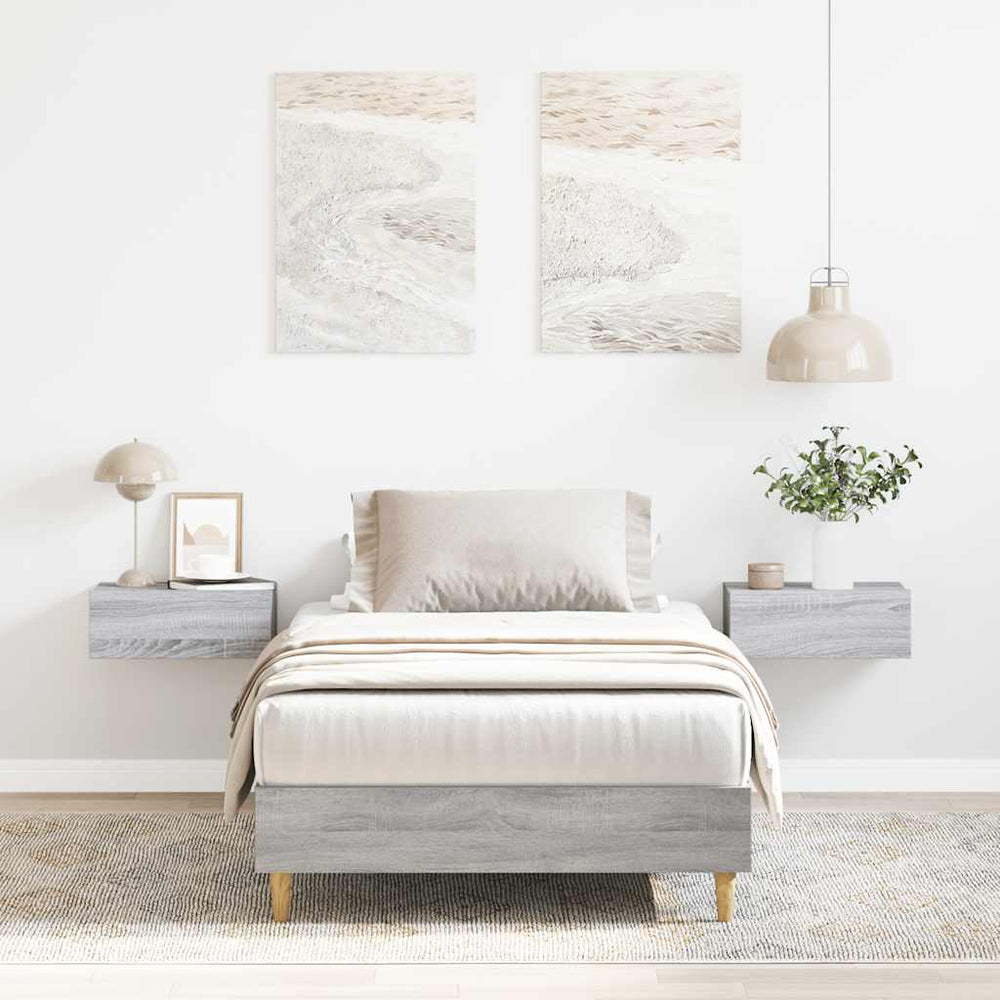 Bettgestell 90x190 cm Grau Sonoma