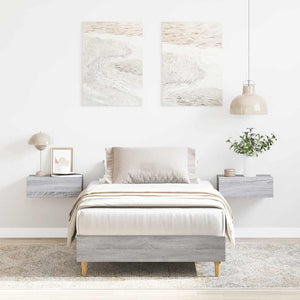 Bettgestell 90x190 cm Grau Sonoma