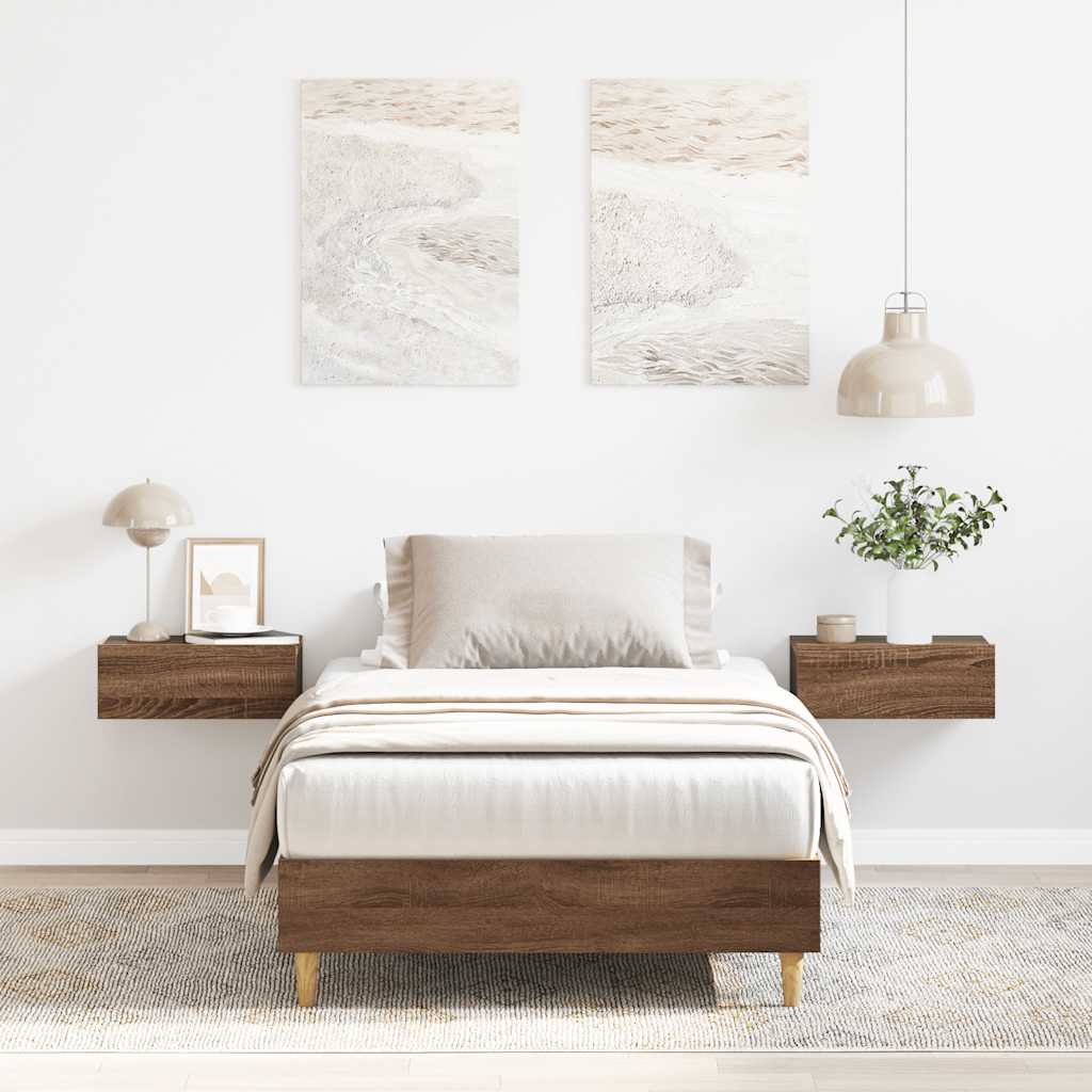 Bettgestell 75x190 cm Braun Eiche
