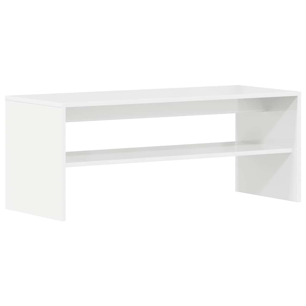 vidaXL Meuble TV blanc brillant 100x40x40 cm Bois d'ingénierie