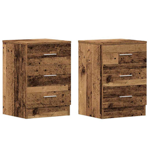 vidaXL Tables de chevet 2 pcs Aspect bois de récupération 38x35x55 cm Bois d'ingénierie