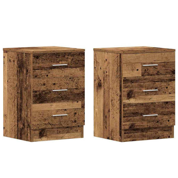vidaXL Tables de chevet 2 pcs Aspect bois de récupération 38x35x55 cm Bois d'ingénierie